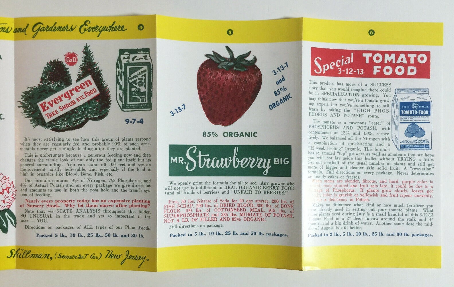 Goulard Olena Organic Plant Foods Fertilizers NJ Gardening Advertising Brochure