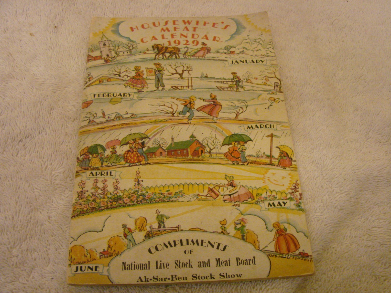 1929 AK-SAR-BEN NATIONAL LIVE STOCK & MEAT BOARD BOOKLET OMAHA , NE. HOUSEWIFE