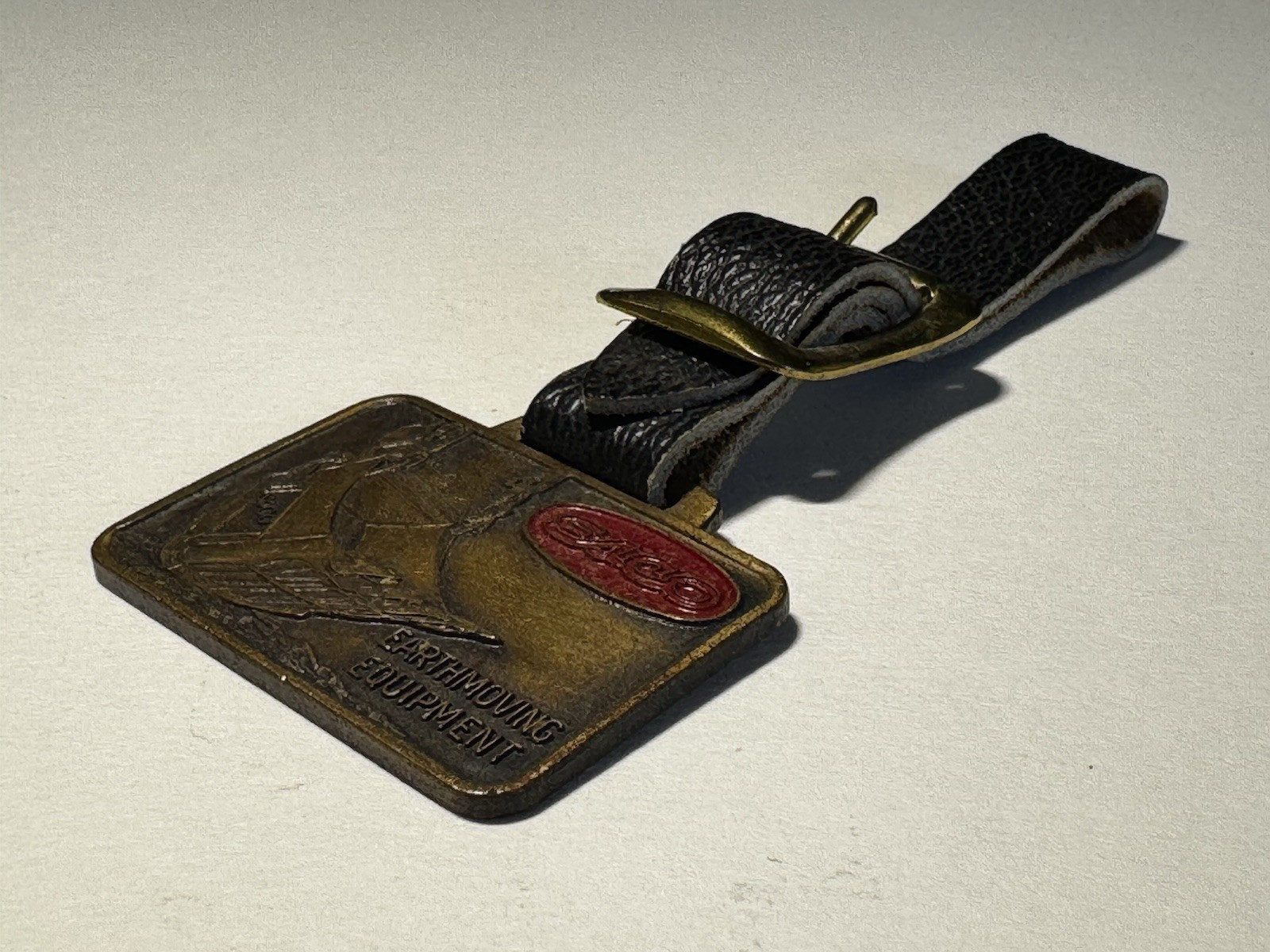 Vintage ESCO Watch Fob With Leather Strap – Earthmoving Equipment – Double Sided