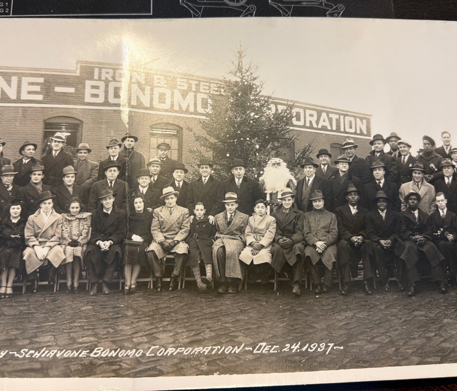 1937 Jersey City NJ Schiavone-Bonomo Corporation Christmas Party Photo