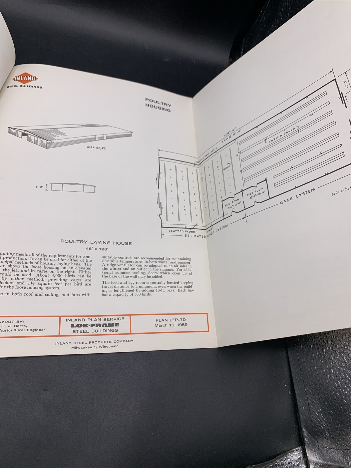 Rare 1959 Inland Steel Agricultural Buildings Plans & Specs-Hogs-Sheep-Poultry