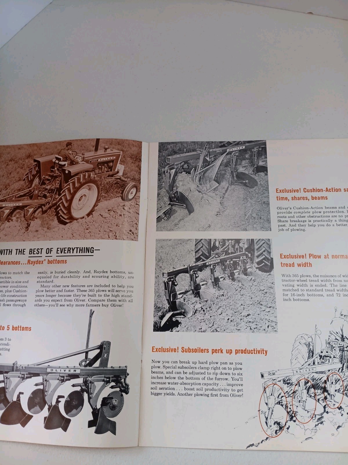 Oliver 365 Mounted Plows3, 4, 5 Bottoms Tractor Dealers Sales Brochure 1966