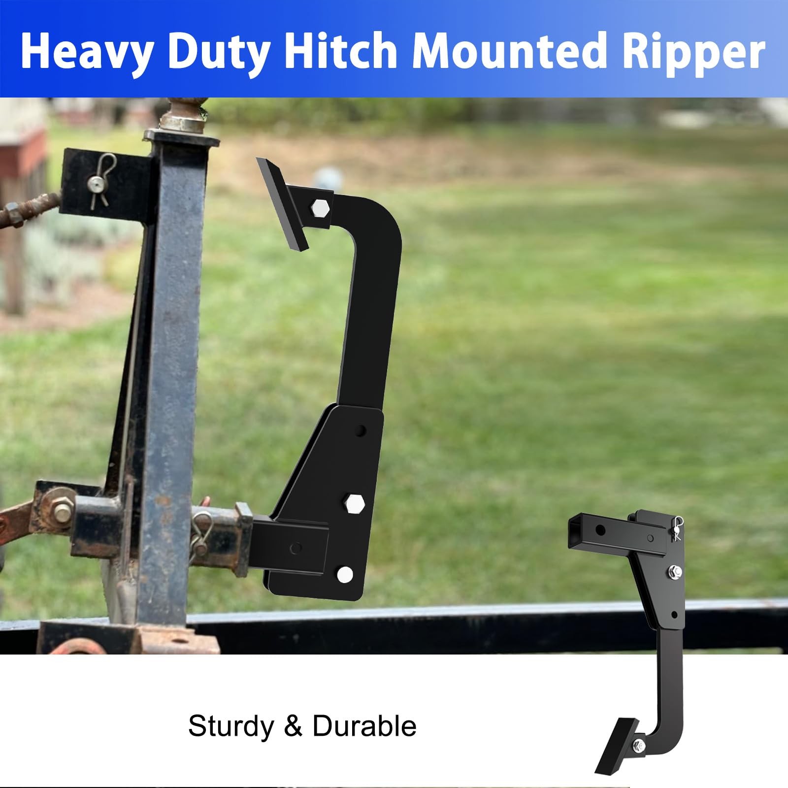 Hitch Mounted Ripper for ATV/UTV Tractor Lawn Mower Fit 2&Prime; Receiver 3 Point H…