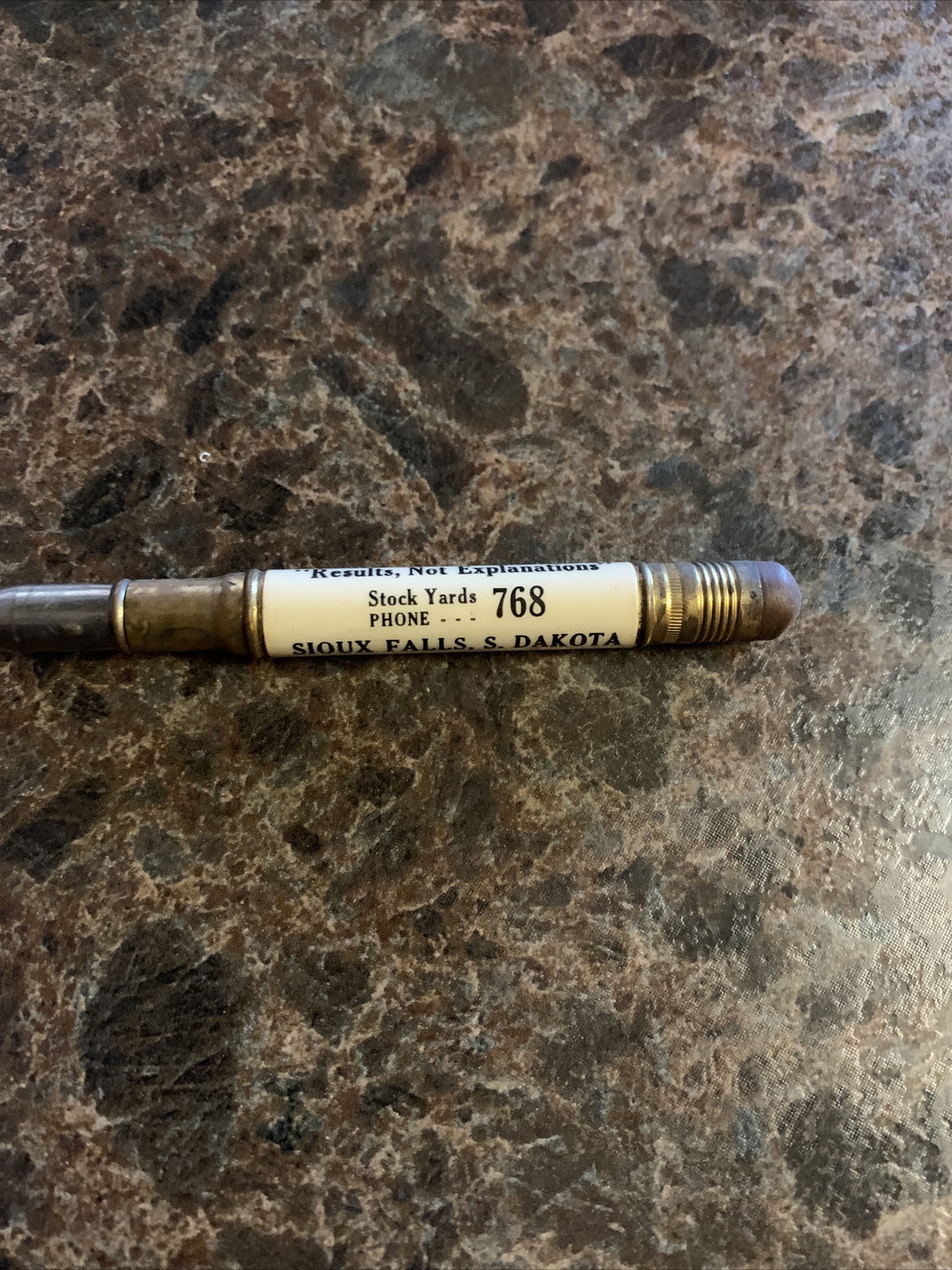 Vtg Adams Livestock Commission Sioux Falls SD Bullet Pencil
