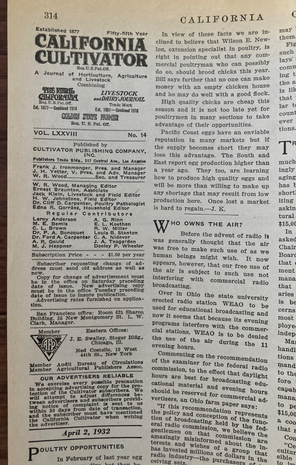 California Cultivator Agricultural Newspaper 1932 Biweekly Lot of 19 VHTF