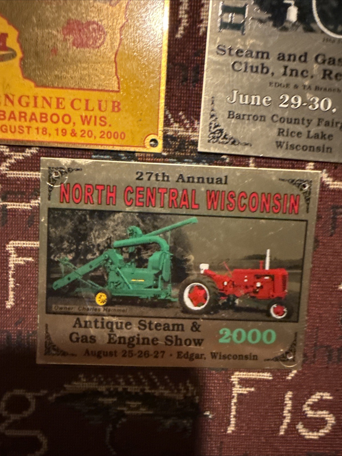 Lot Of 6 Wisconsin Steam Engine Hit & Miss Antique Tractor Show Exhibitor Plaque