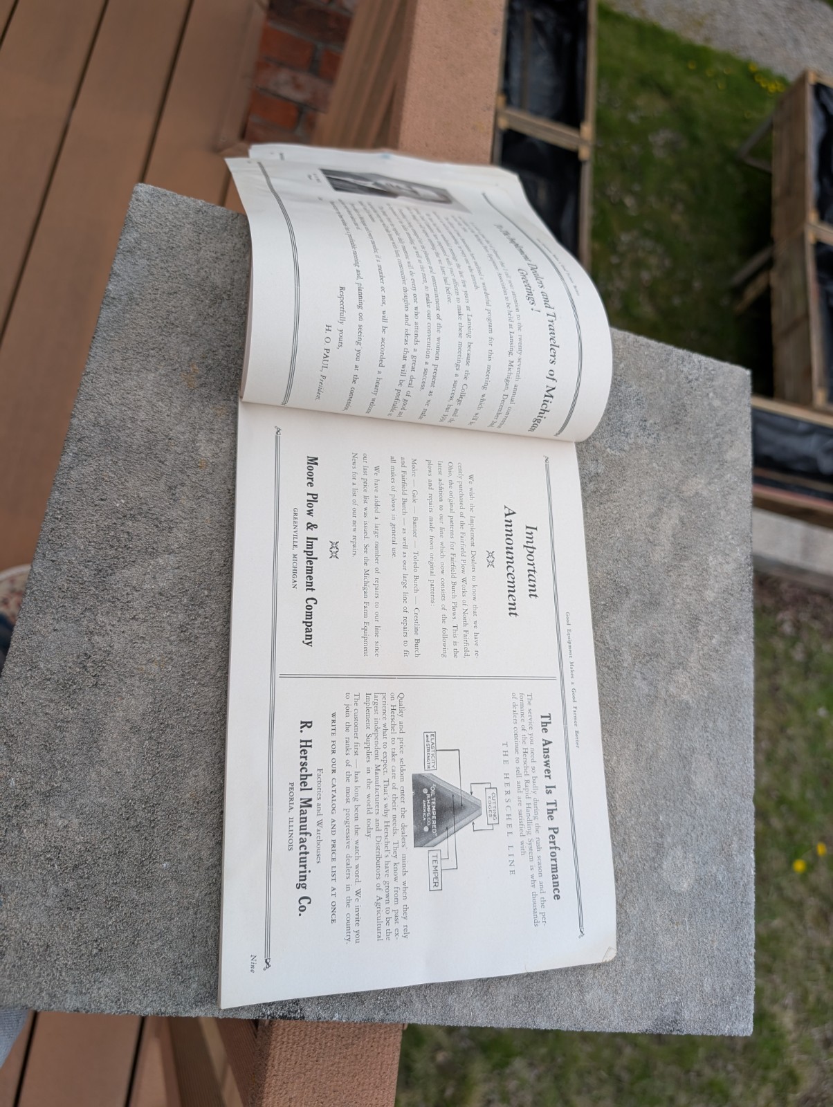 Michigan Farm Equipment Program 1930 Advertising John Deere Fordson Case Tractor