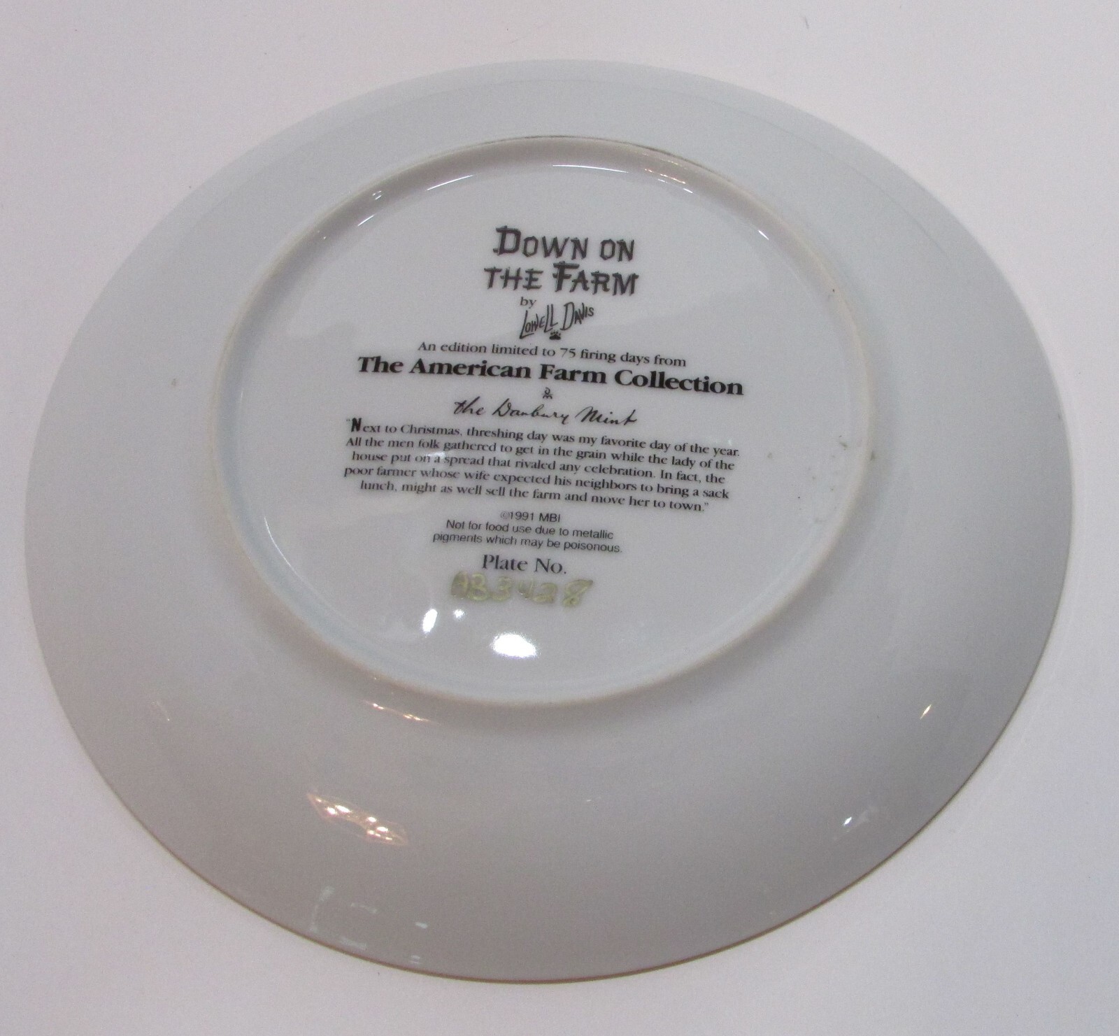 Vintage 1991 Danbury Mint Collector Plate Down On The Farm Lowell Davis Painting