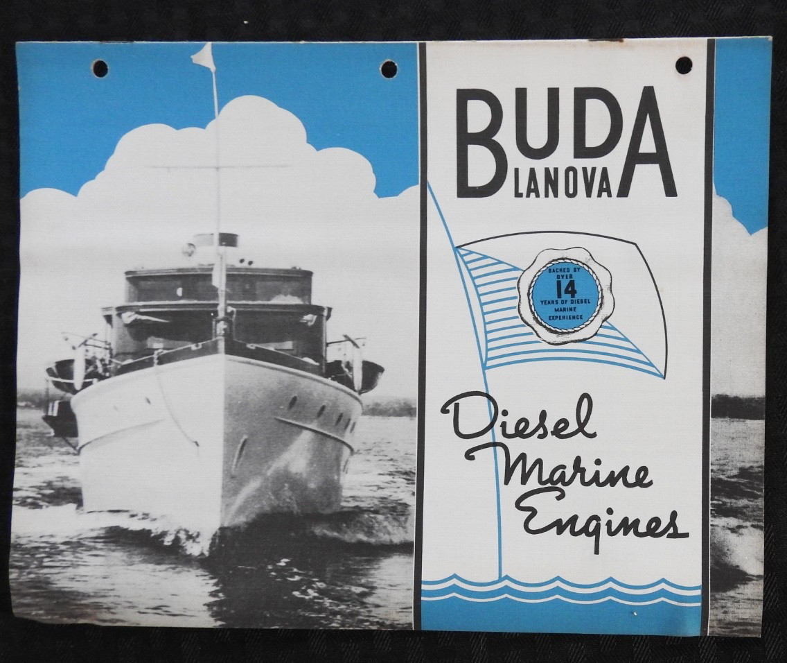 1940 « Buda Lanova Marine Diesel Engines » Work-Tow-Fish-PLEASURE Boat Brochure