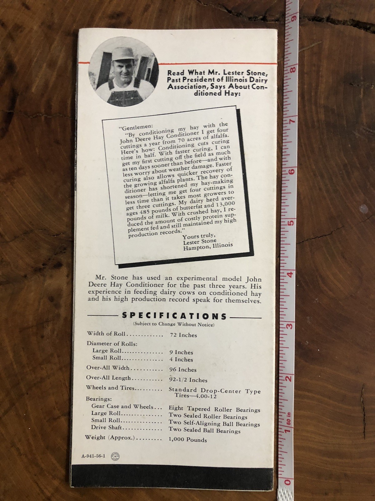 John Deere Hay Conditioner For 1956 Brochure SAMPLE