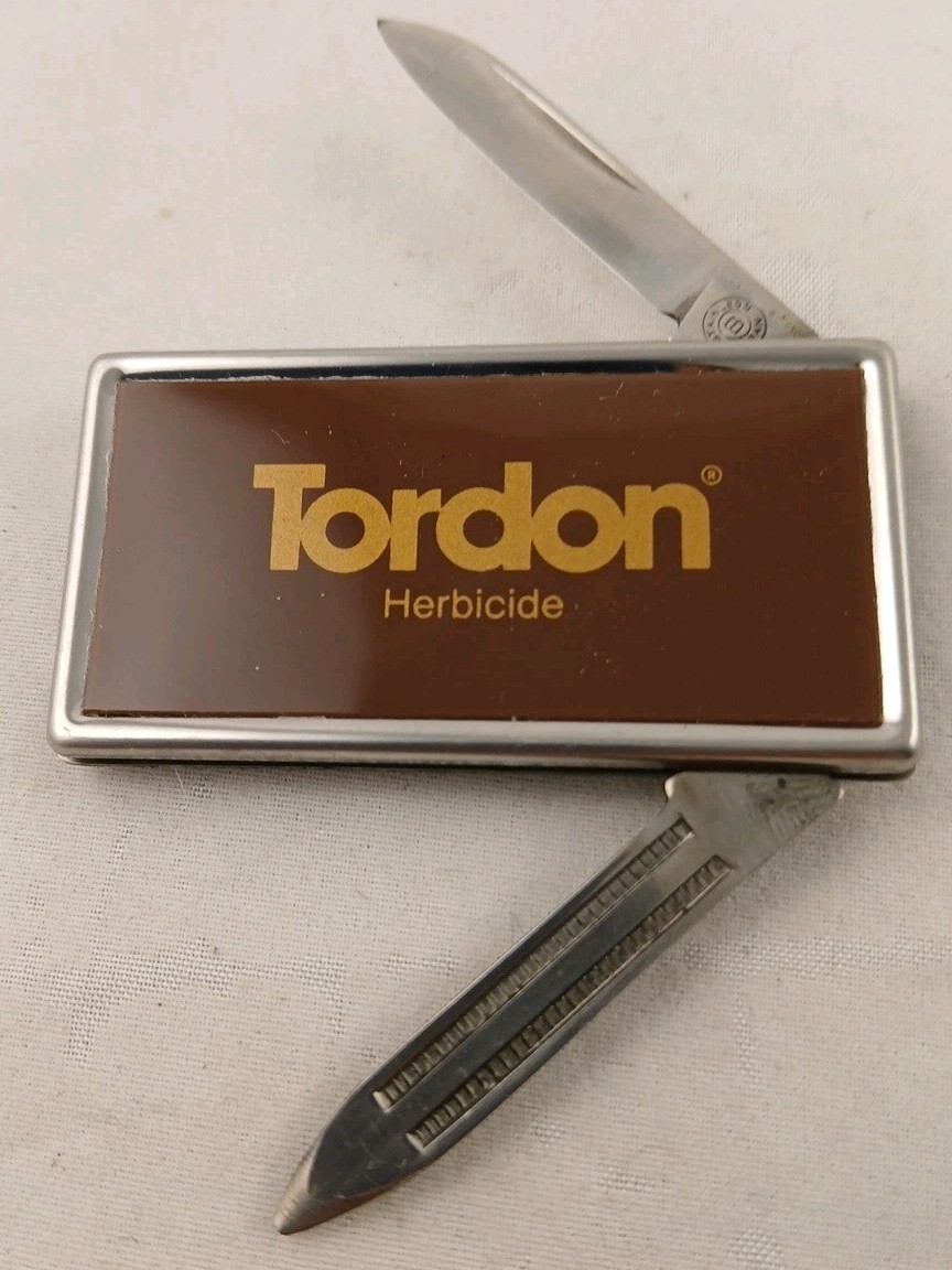 Vintage DOW Chemical Tordon Herbicide Barlow Pocket Knife/Money Clip-NEW!