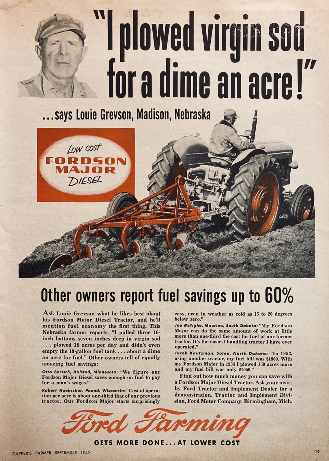 1955 AD(XH57)~FORD MOTOR CO. FORDSON MAJOR DIESEL TRACTOR