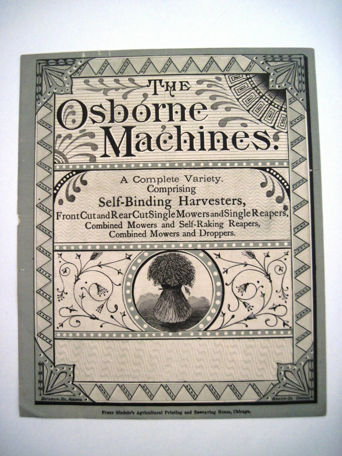 1880 Advertising Print for « D.M. Osborne & Co. Harvesting Machinery » *