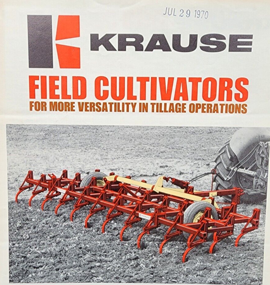 Krause Field Cultivators Sales Salesman Dealer Brochure 4pgs 1970