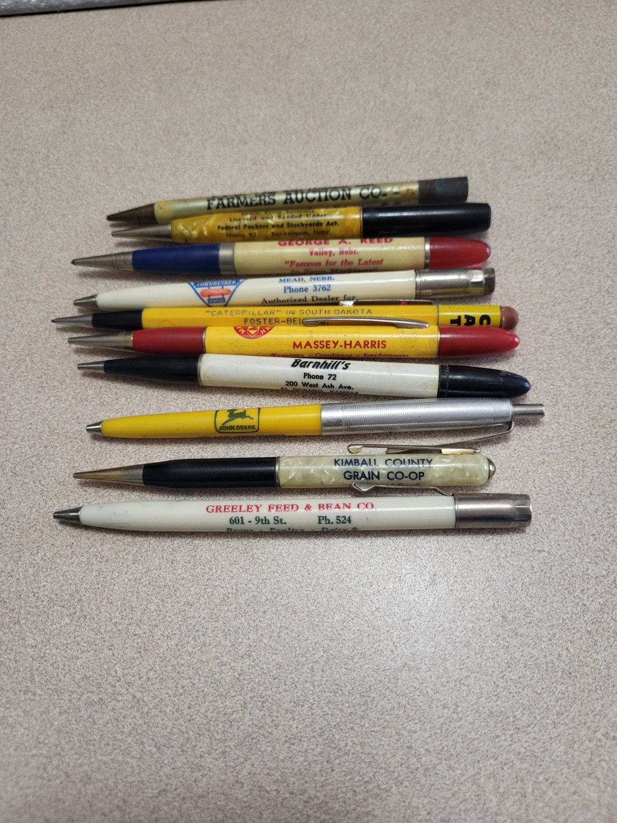 Vintage Farm & Tractor &.Farm Auction Pencil Lot Of 10