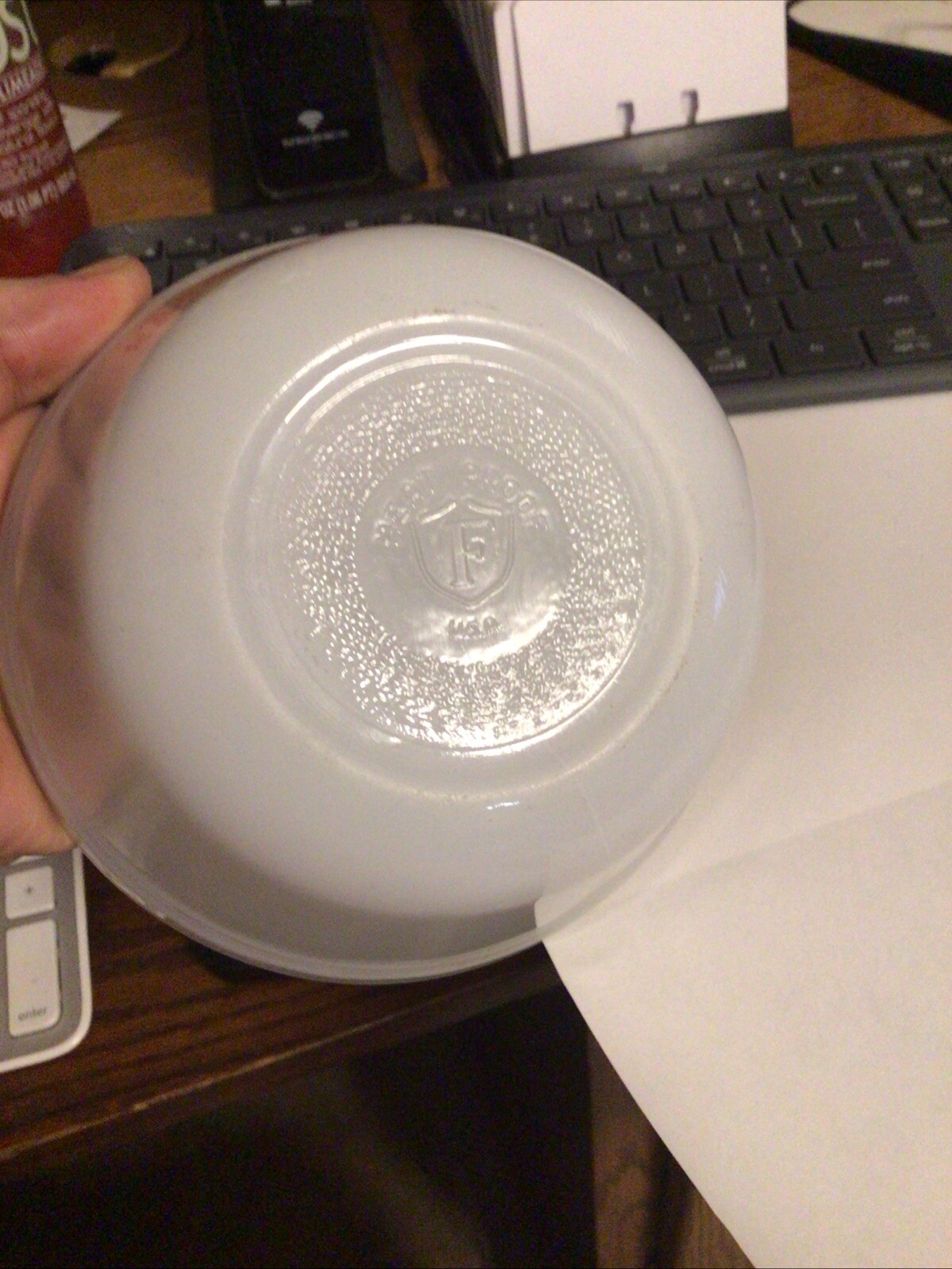 6” DIA. FEDERAL GLASS BOWL DARWIN FARMERS CO OP ELEVATOR 1969 B J Kelly