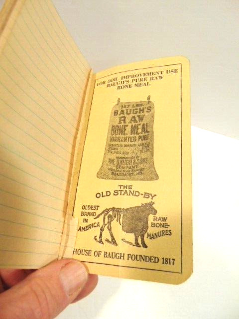 old Baugh & Sons /Arthur Ebright Mt. Pleasant Mills, Pa advertising notebook