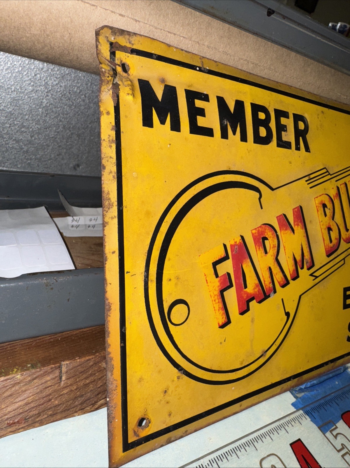 Original 1950&rsquo;s Agricultural Advertising Sign ~ Farm Bureau ~ Empire State