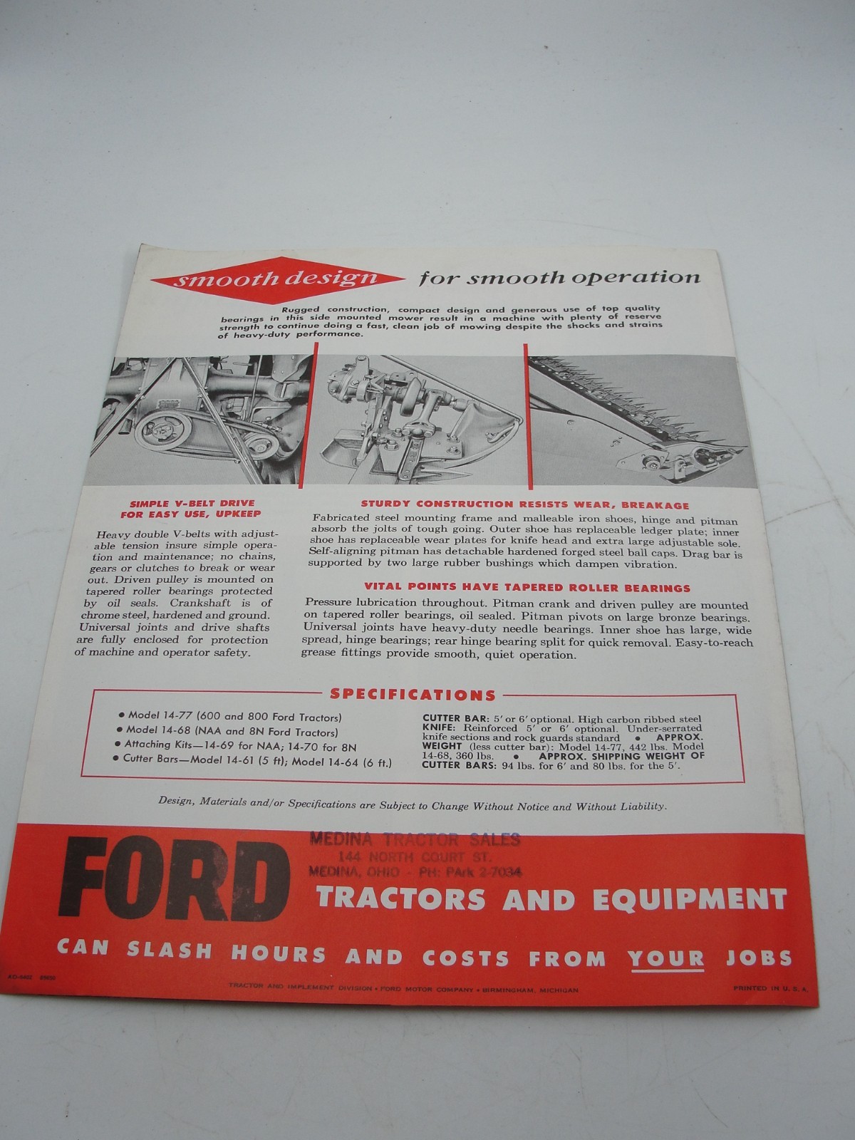 Dearborn Side Mounted Mowers 1956 Brochure