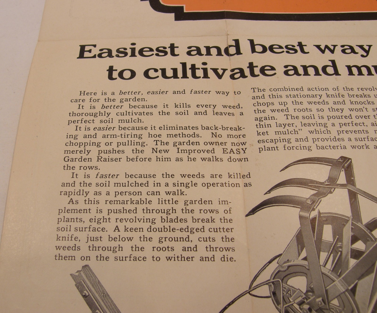 VINTAGE 30&rsquo;s ADVERTISING BROCHURE EASY MFG CO GARDEN CULTIVATOR LINCOLN NE