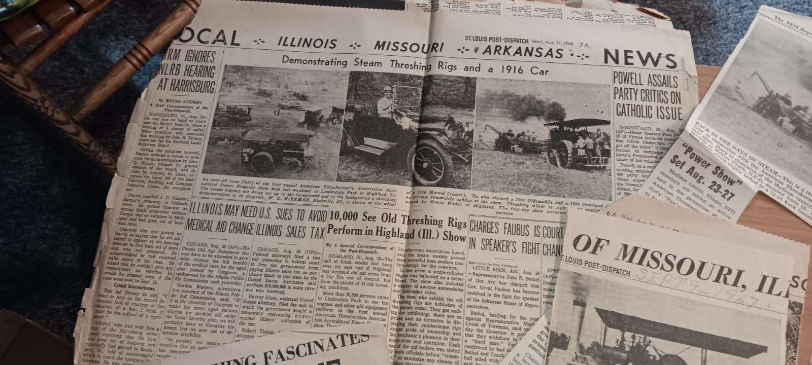 Collection Of Old Newspaper Articles Thresher Machines & Tractors From The 1960s