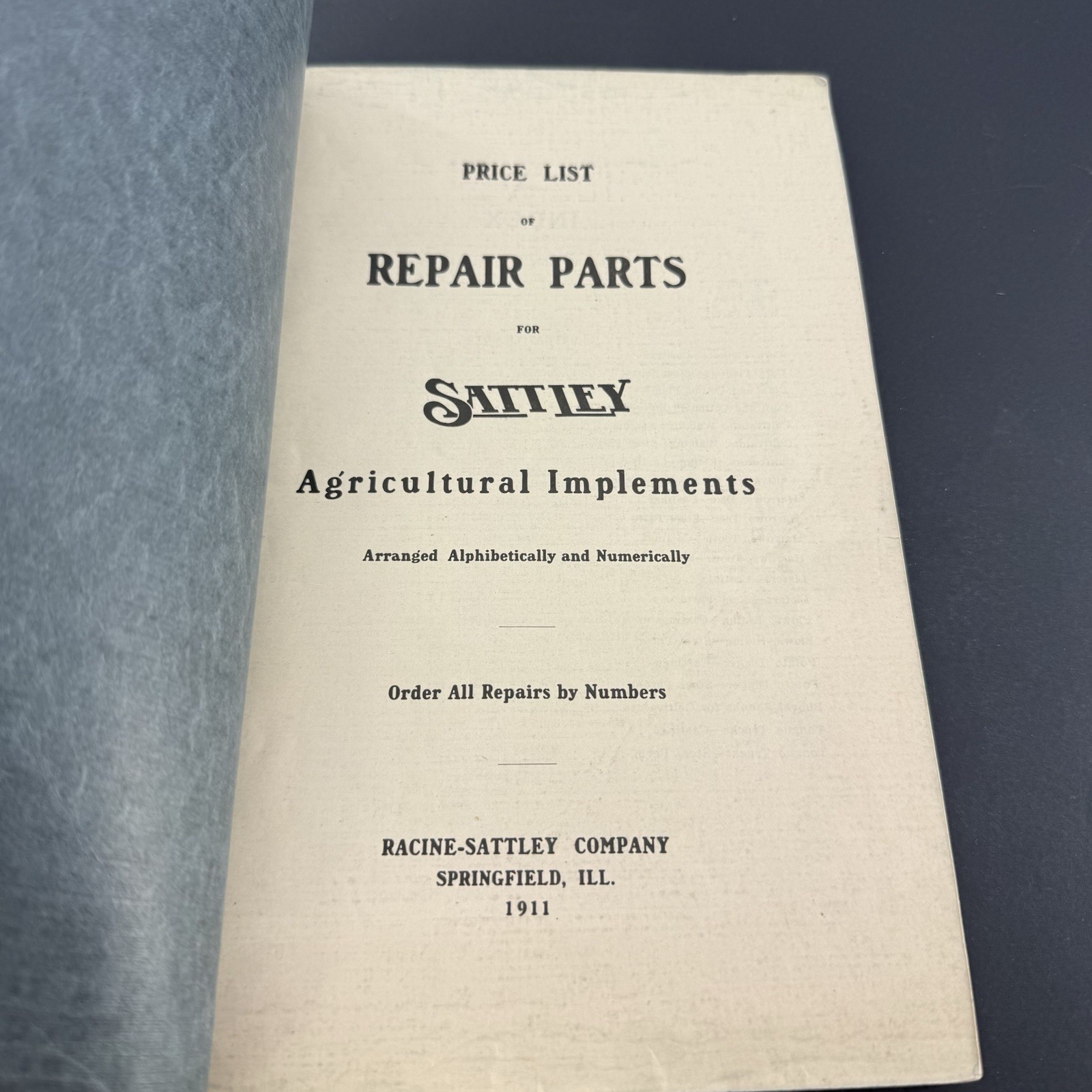 1911 Repairs For Sattley Agricultural Implements Illinois Price List For Repairs