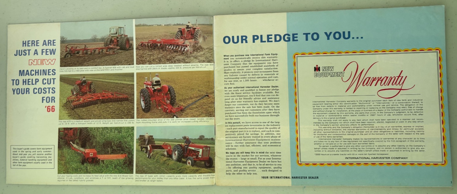 International Harvester Buyers Guide For Spring 1966 Brochure DCPA26