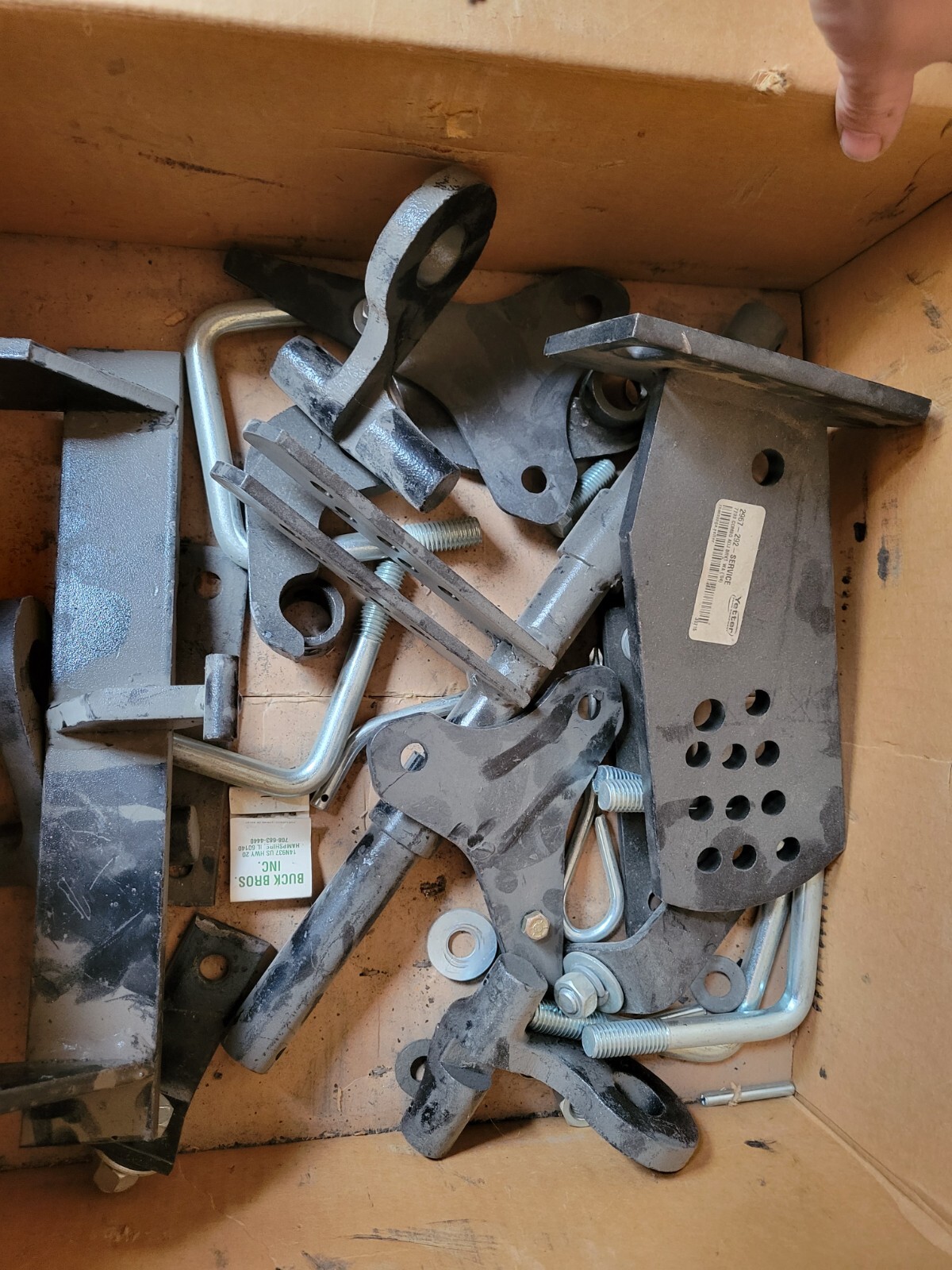 Box of Miscellaneous Yetter Parts hardware Etc
