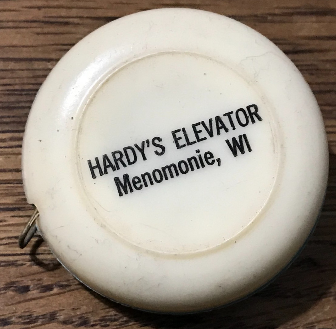 ZA8 Hardy&rsquo;s Elevator Menomonie WI Wisconsin Advertising Tape Measure Farm