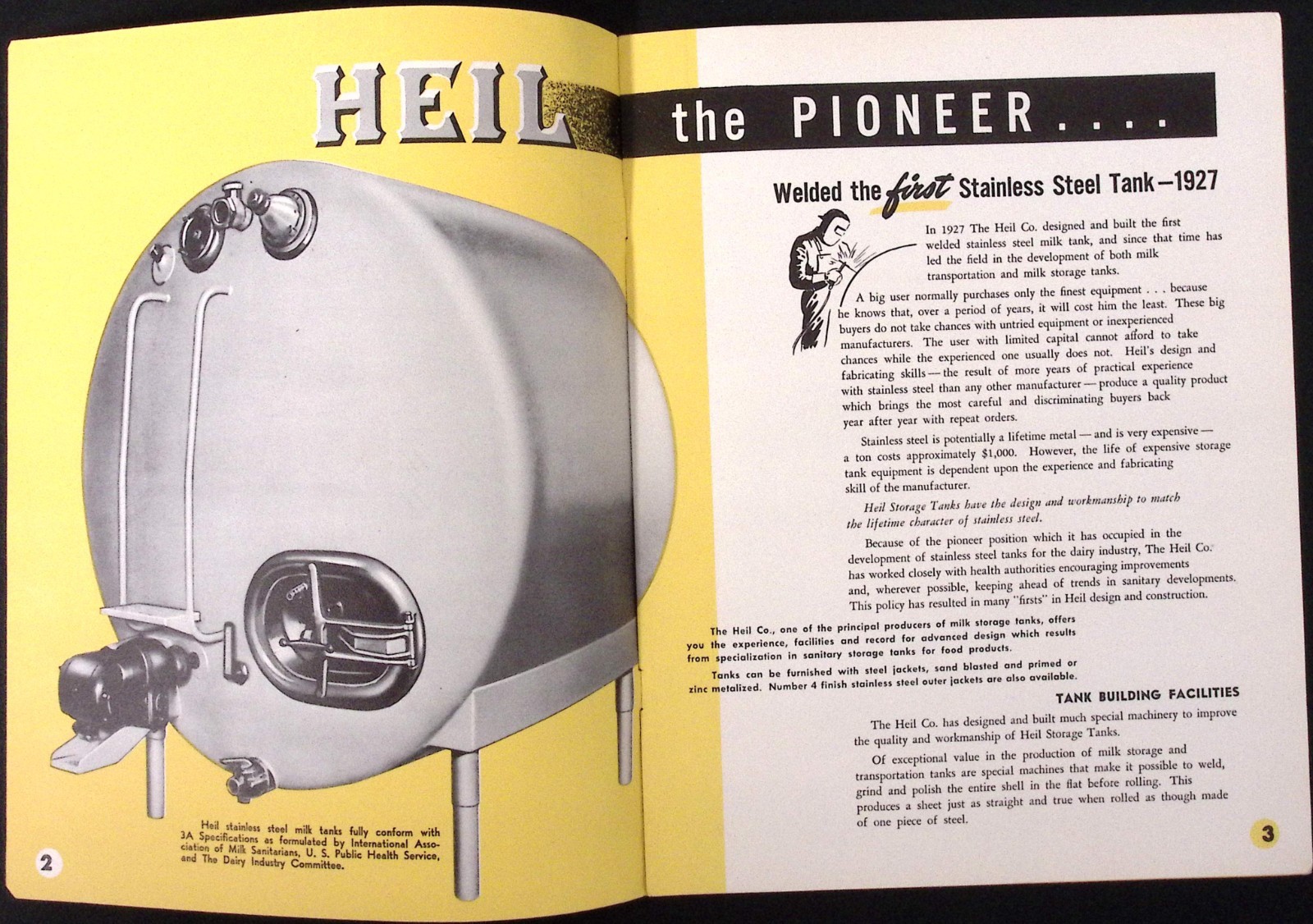1952 Heil Stainless Steel Storage Tanks Sanitary Storage Brochure Heil Co
