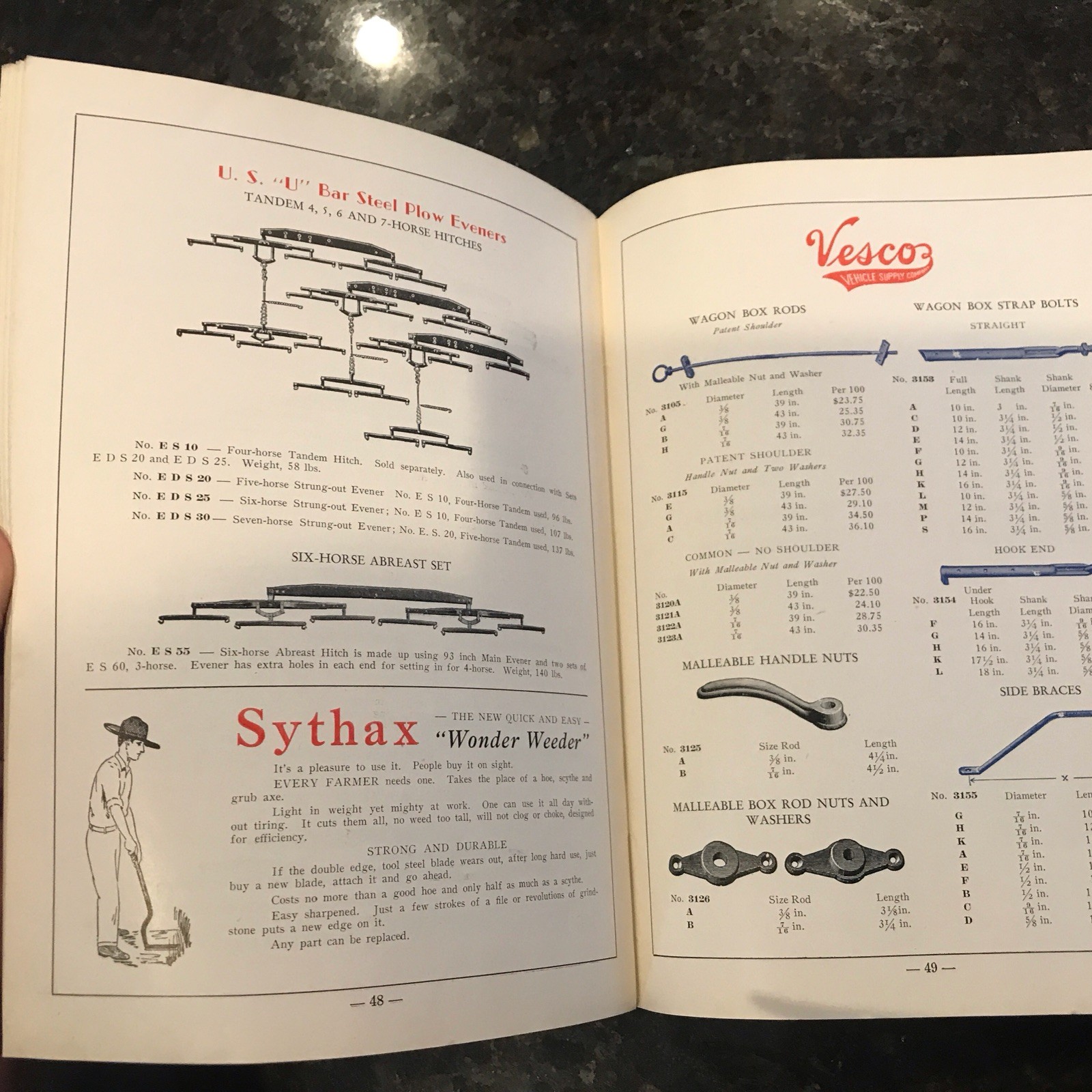 1946 Catalog Vesco Vehicle Supply Co Cairo IL With price sheet
