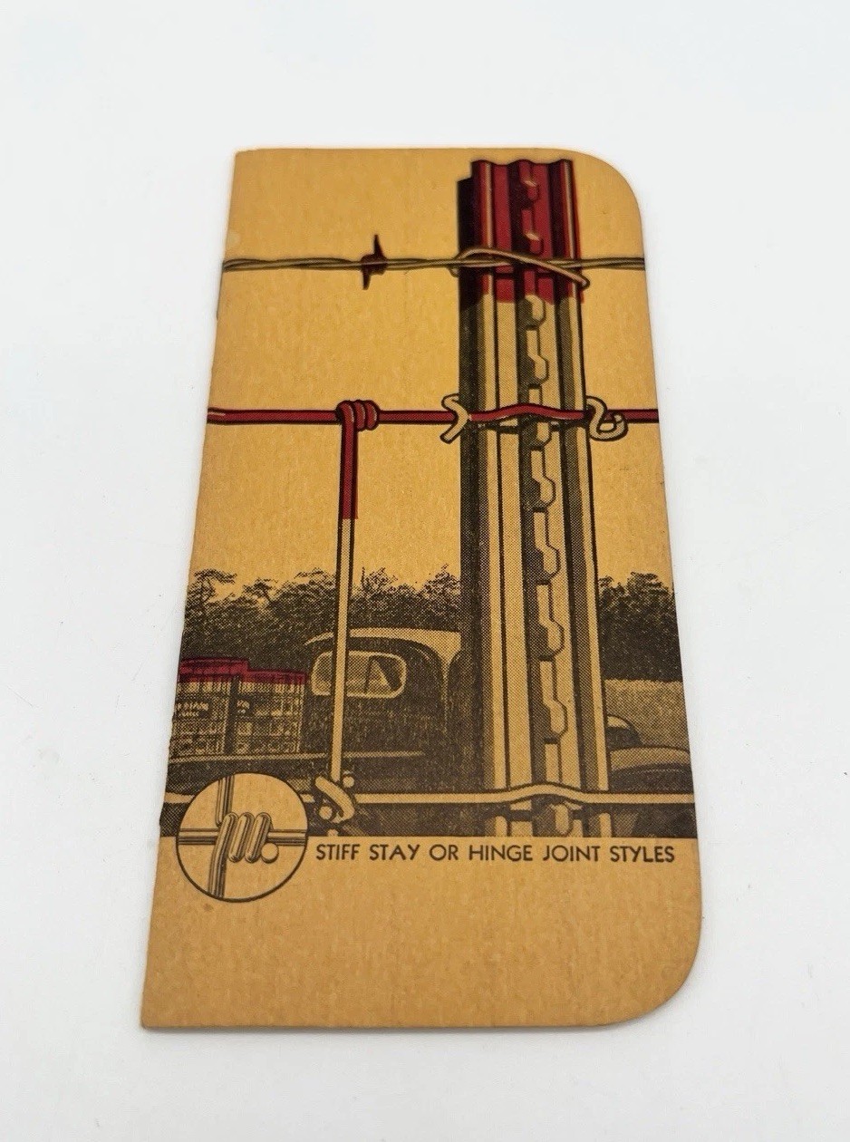 Vintage 40s Red Brand Fence Advertising Pocket Notebook USA Farm Promo
