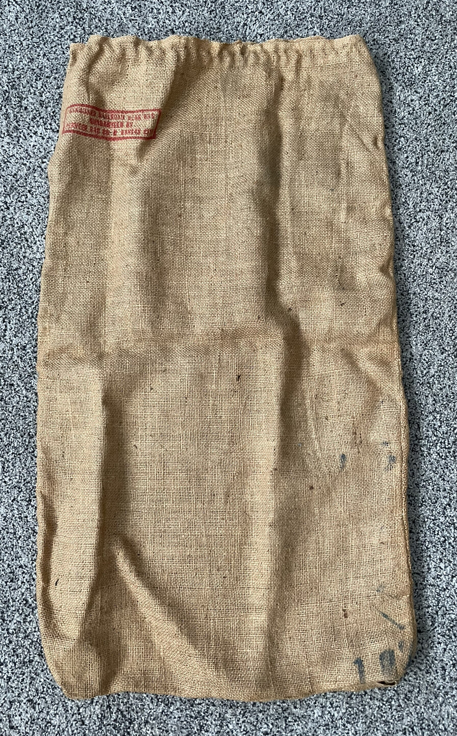 Burlap Sack Bag BUCKBOARD Brand Bright Western Horse Wagon Great Northern Beans