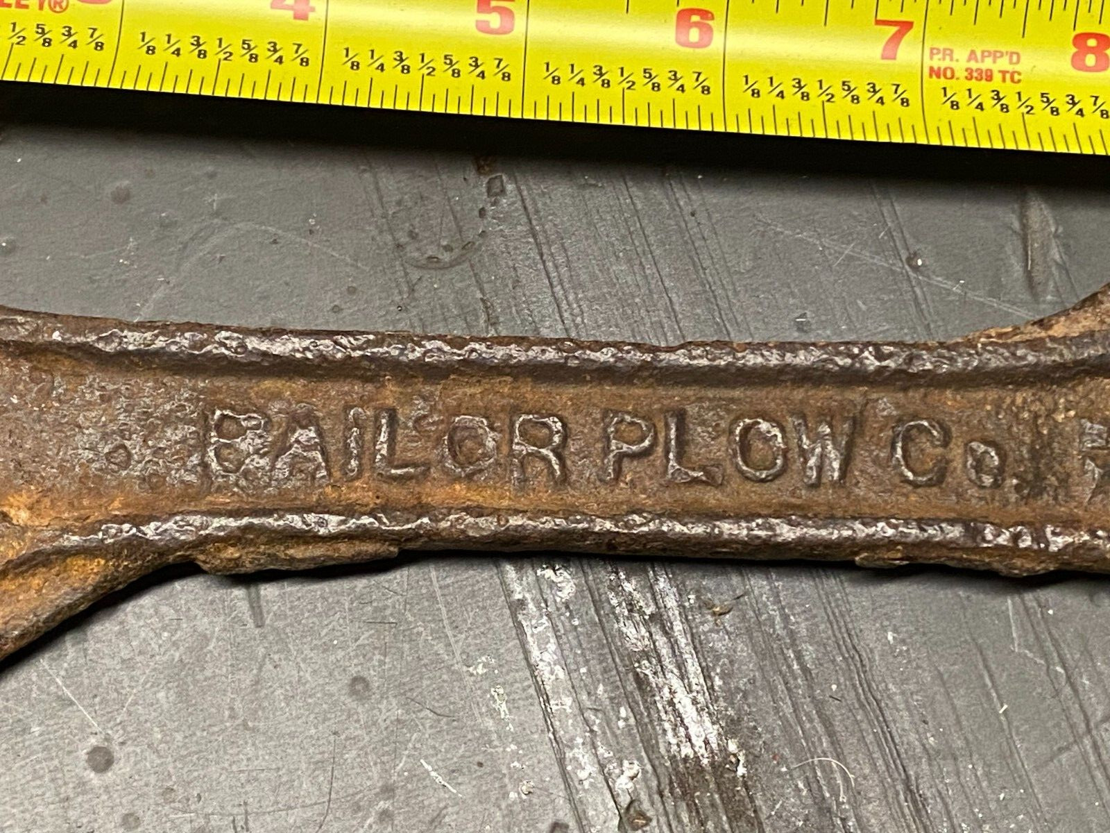 BAILOR PLOW Co. Vintage Cultivator Wrench #C49 BAILOR PLOW Atchison Kansas FARM
