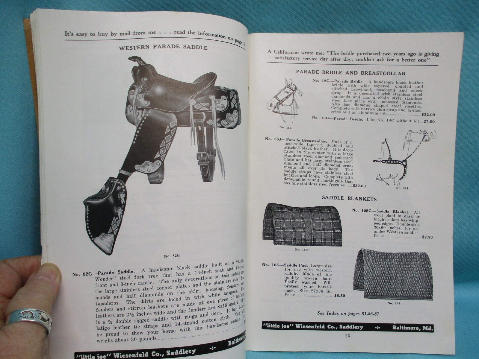 ORIGIONAL ENGLISH SUPER SADDLERY No 155 CATALOG 1957 with Prices Saddles Bits