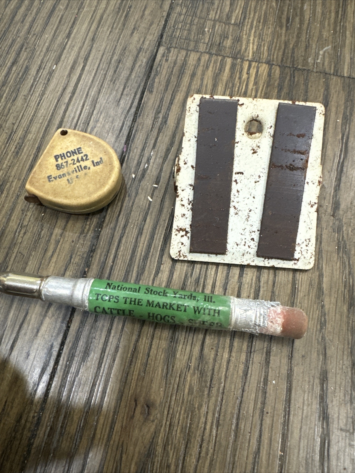 Antique Farm Advertising Pencil Clip And Tape Measure