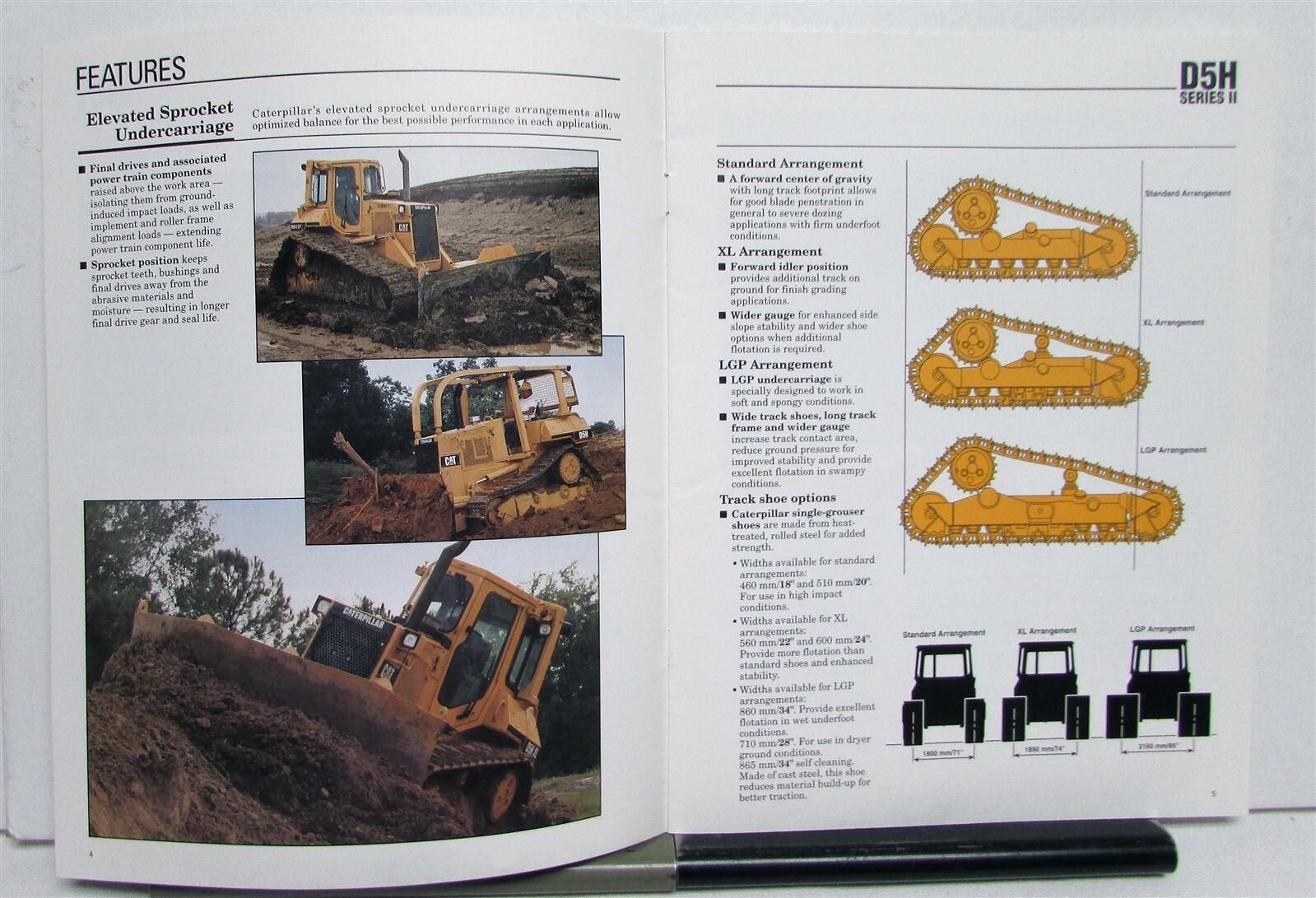 1995 Caterpillar D5H Series II Track Type Tractor Construction Sales Brochure