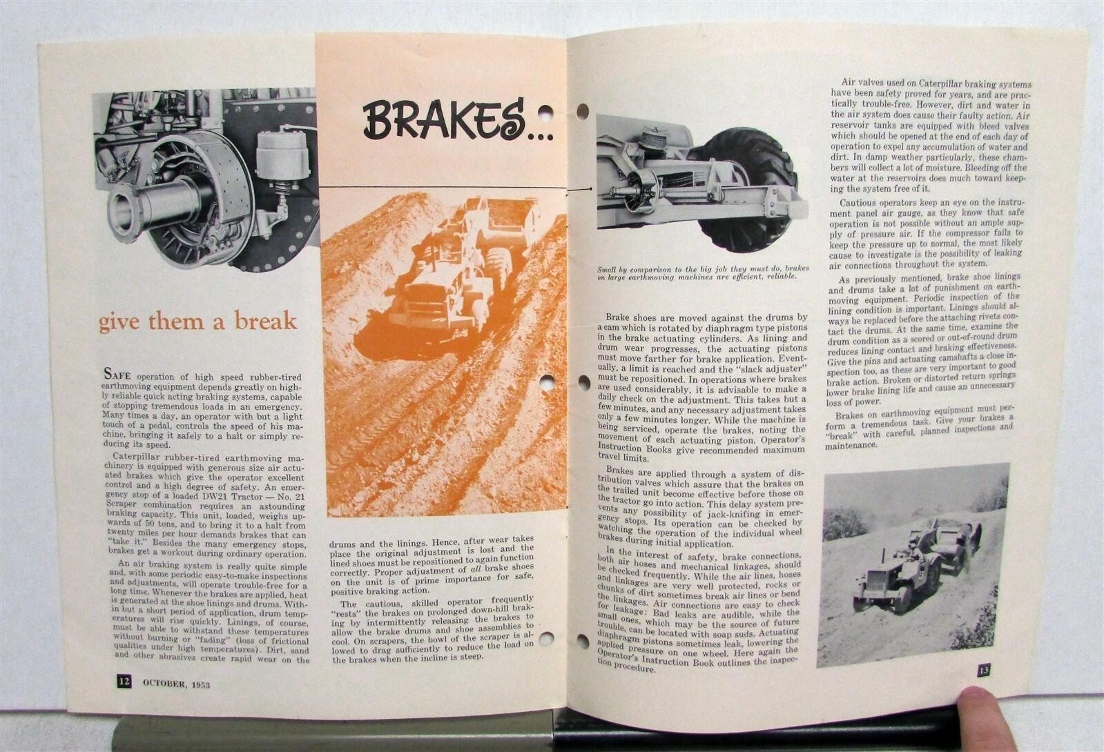 1953 Caterpillar Construction Service Reporter Magazine October Issue