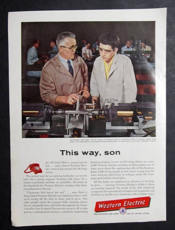 1957 Western Electric Ad Photo Endorsed by Oparil and MacFarlane of Chicago