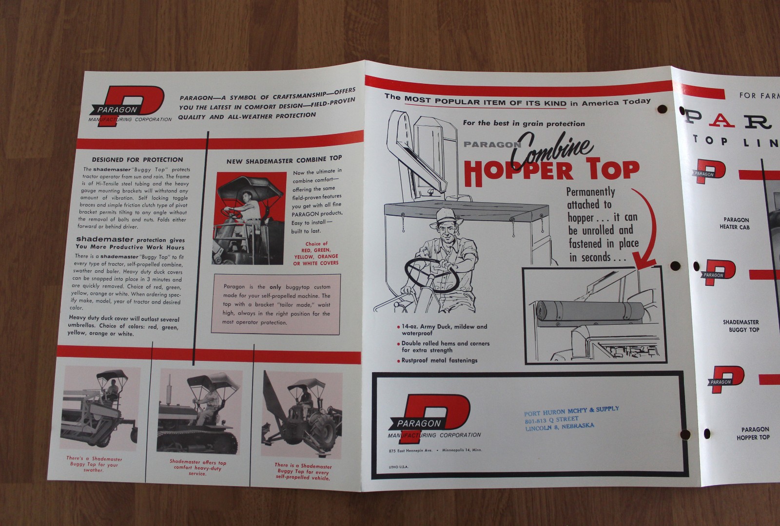 Vintage 1963 1964 Paragon Farm Tractor Heater Cab Top Brochure Garden Catalog
