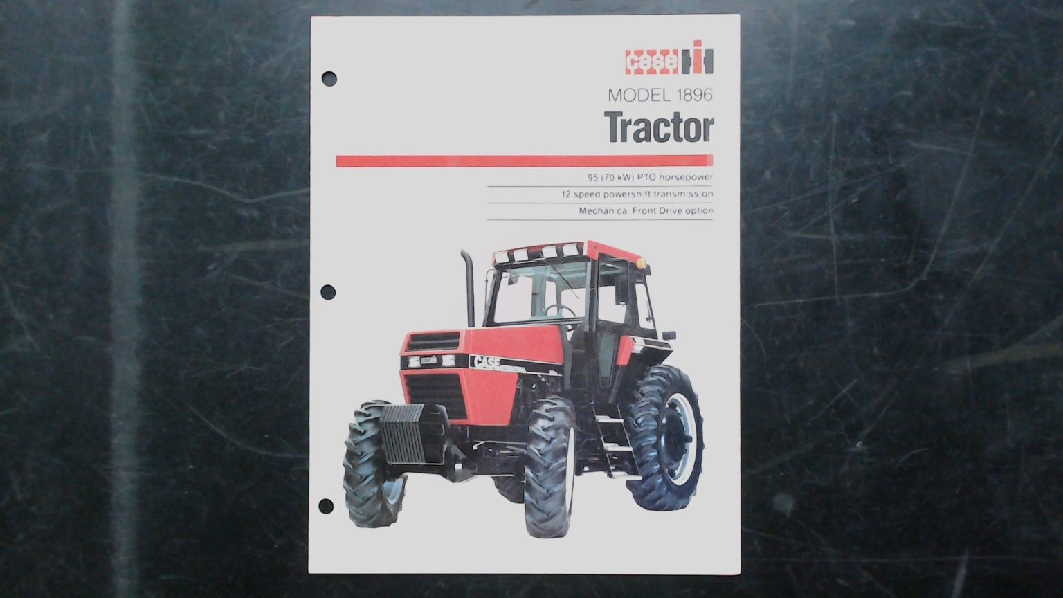 Case IH Model 1896 Tractor Brochure Vintage Agricultural Advertising