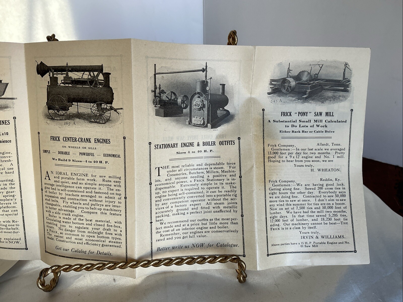Frick Company Eclipse Machinery Nashville Tn 1913 Advertising Brochure & Letter