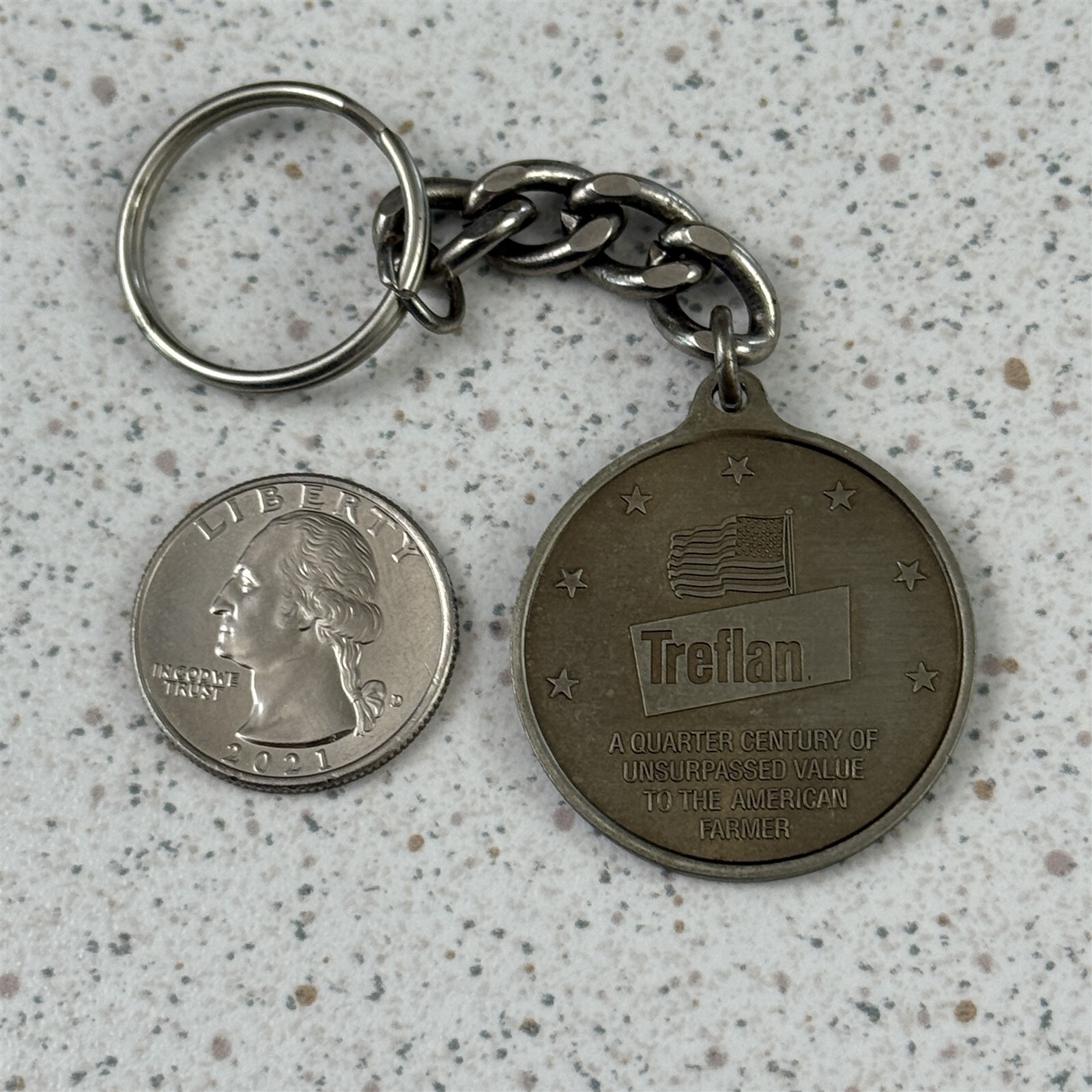 Treflan 25th Anniversary Value to The American Farmer Keychain Key Ring #50518