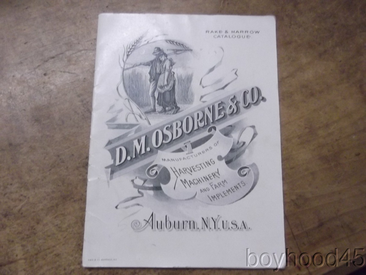 D.M. Osborne & Co., Auburn, NY–FARM IMPLEMENTS, RAKE & HARROW CATALOGUE-Ca 1890