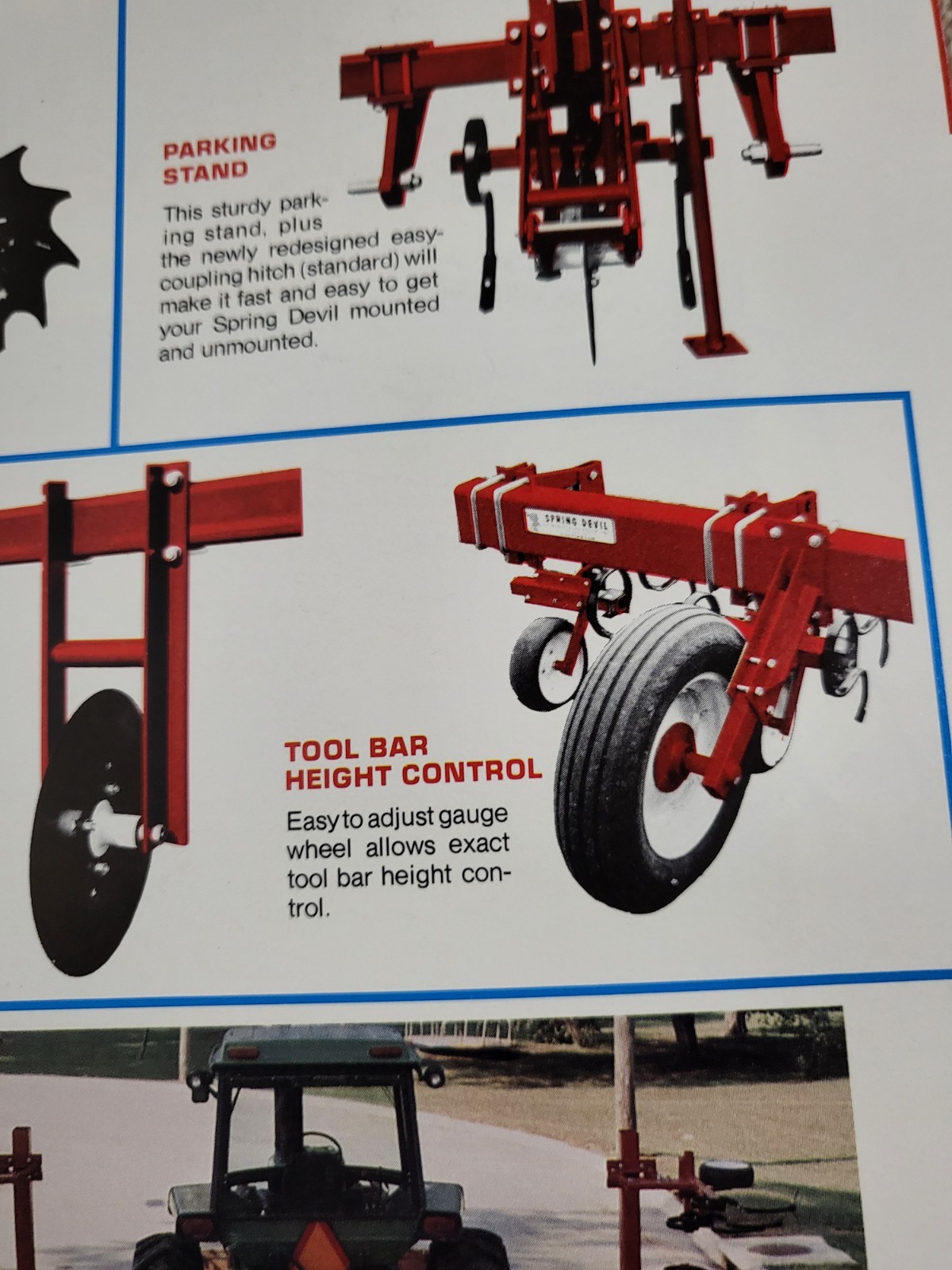 BROCHURE 1970s Spring Devil Spring-Tine Tractor Cultivator Lake View IA. AG Farm