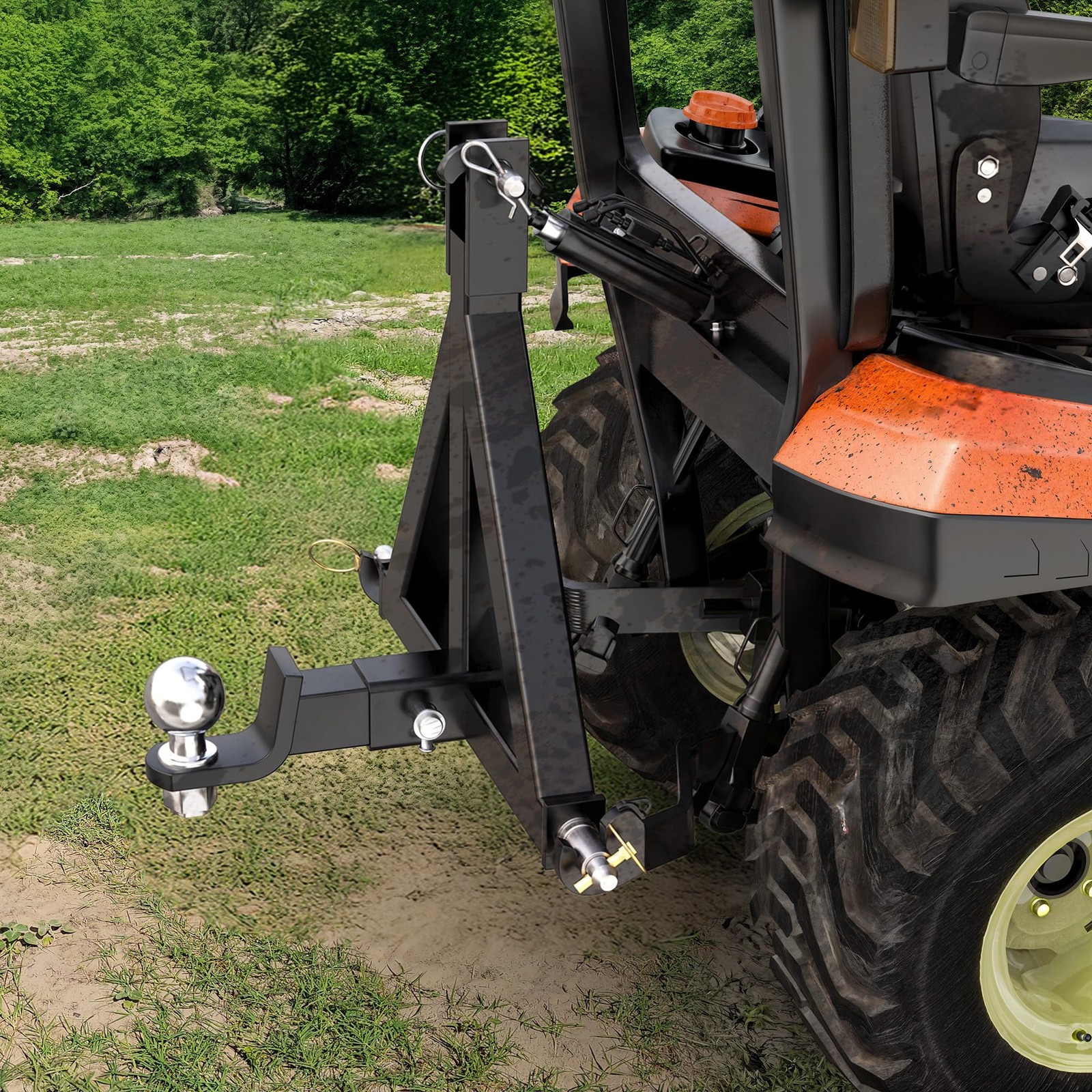 3 Point Hitch 2 Inch Receiver Category 1 Tractor Quick Hitch Drawbar Adapter Hea