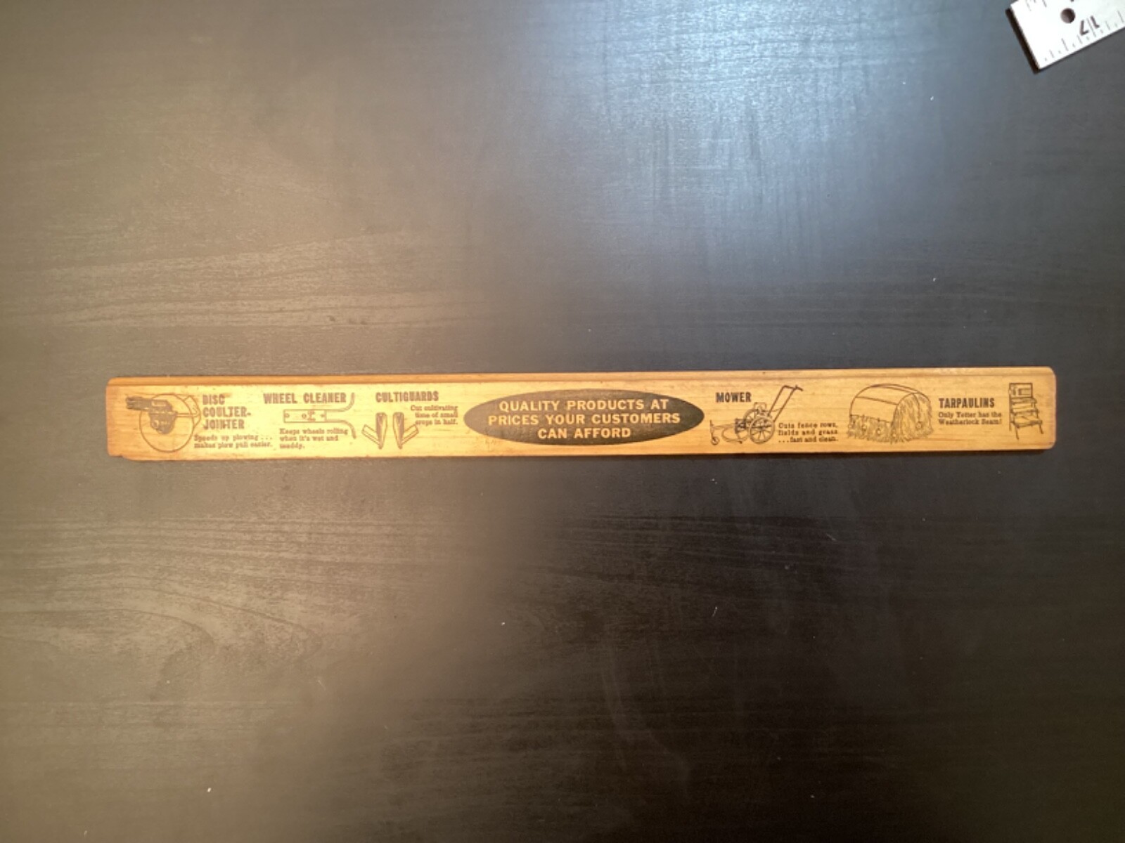 VTG 15&Prime; WOOD RULER YETTER MFG CO COLCHESTER IL FARM EQUIPMENT PRODUCT LINE