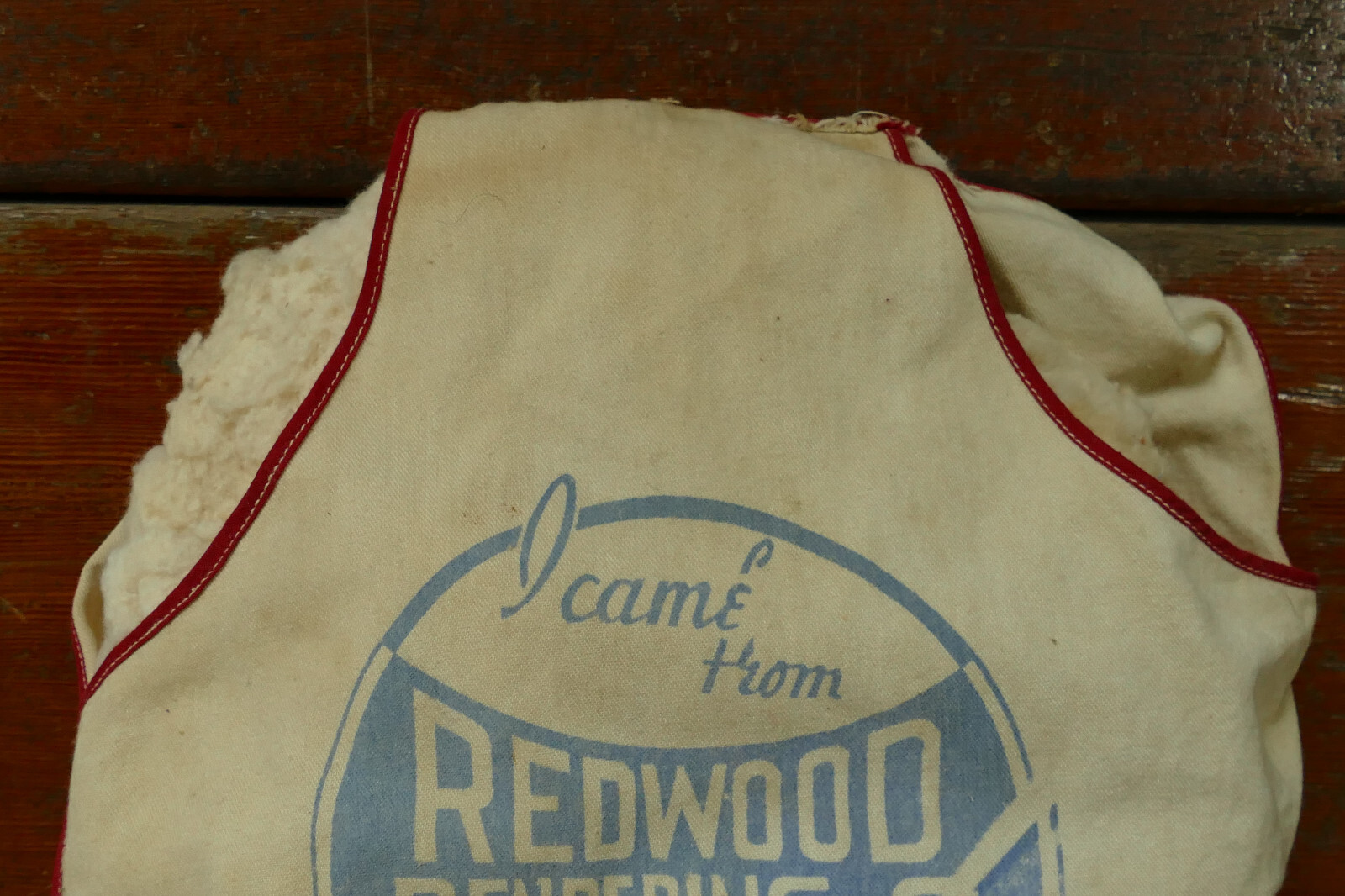 Vintage Redwood Falls Minnesota Rendering Co Advertising Tractor Seat Cushion