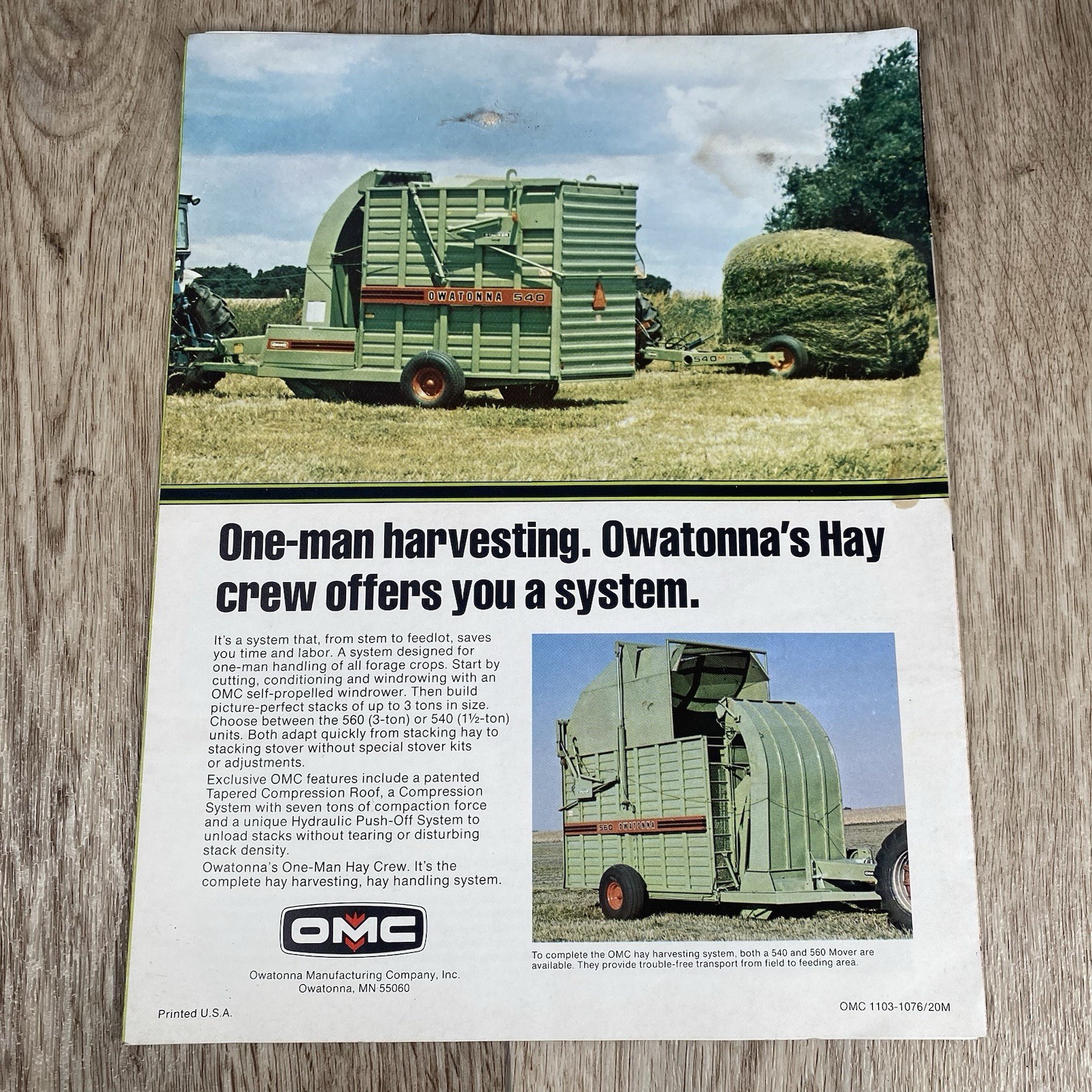 Owatonna Sales Brochure 260 Hydrostatic Draper Windrower Dealership