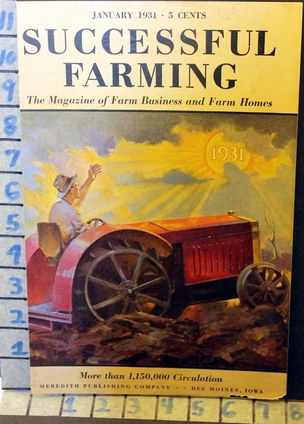 1931 FARMING TRACTOR DES MOINES IOWA BUSINESS HOME VINTAGE AD BO06